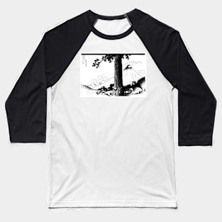 Mishima Pass in Kai Province Digitally enhanced In Black And White Baseball T-Shirt